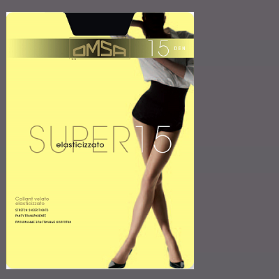 Super 15 Collant Omsa con Corpino parigamba e Senza Punte Rinforzate art 106