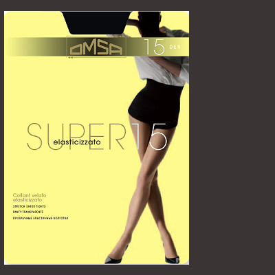 Super 15 Collant Omsa con Corpino parigamba e Senza Punte Rinforzate art 106