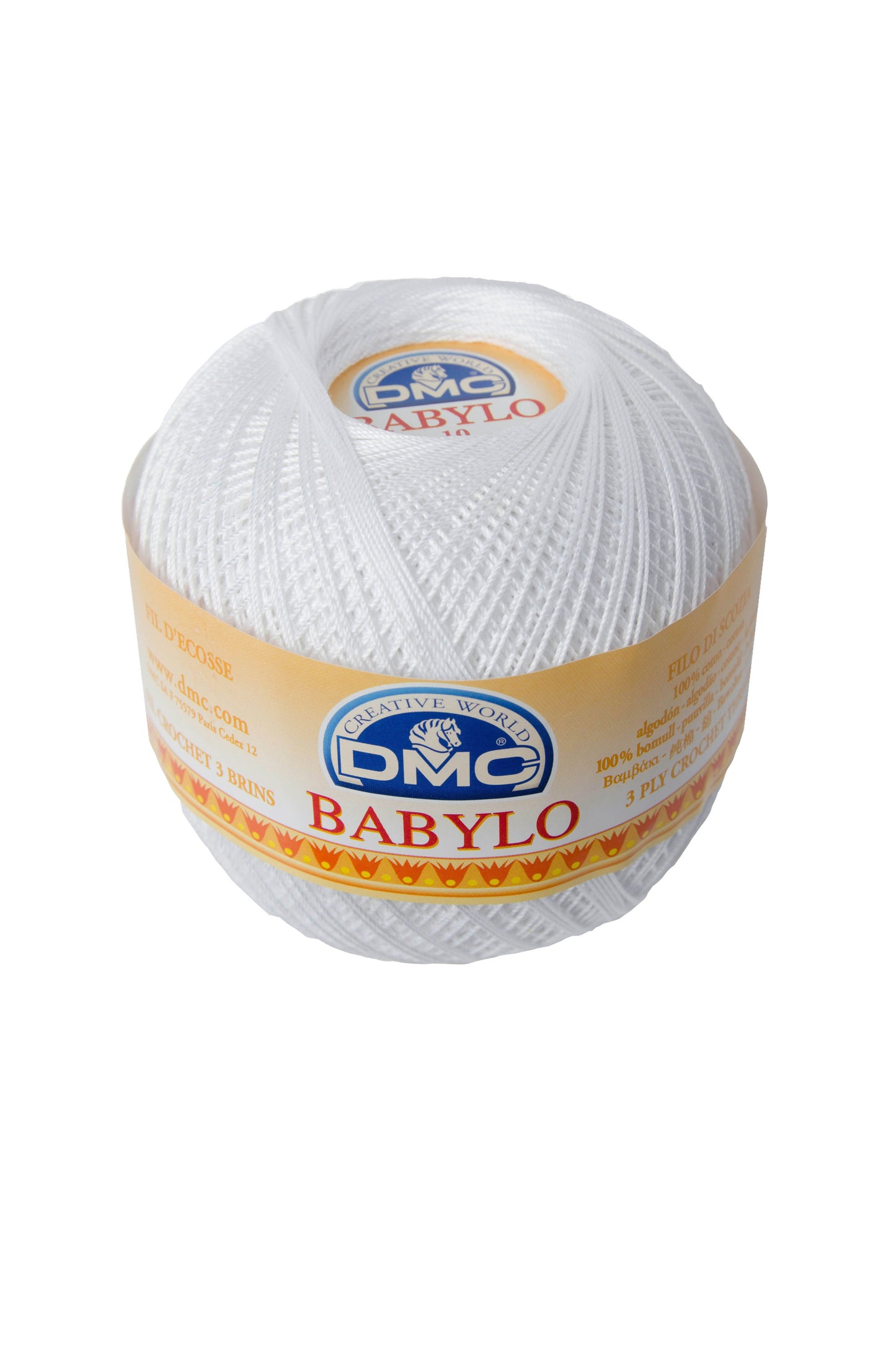 Cotone per Uncinetto Babylo Bianco e Ecrù DMC - 100 g Filo di Scozia Art. 147