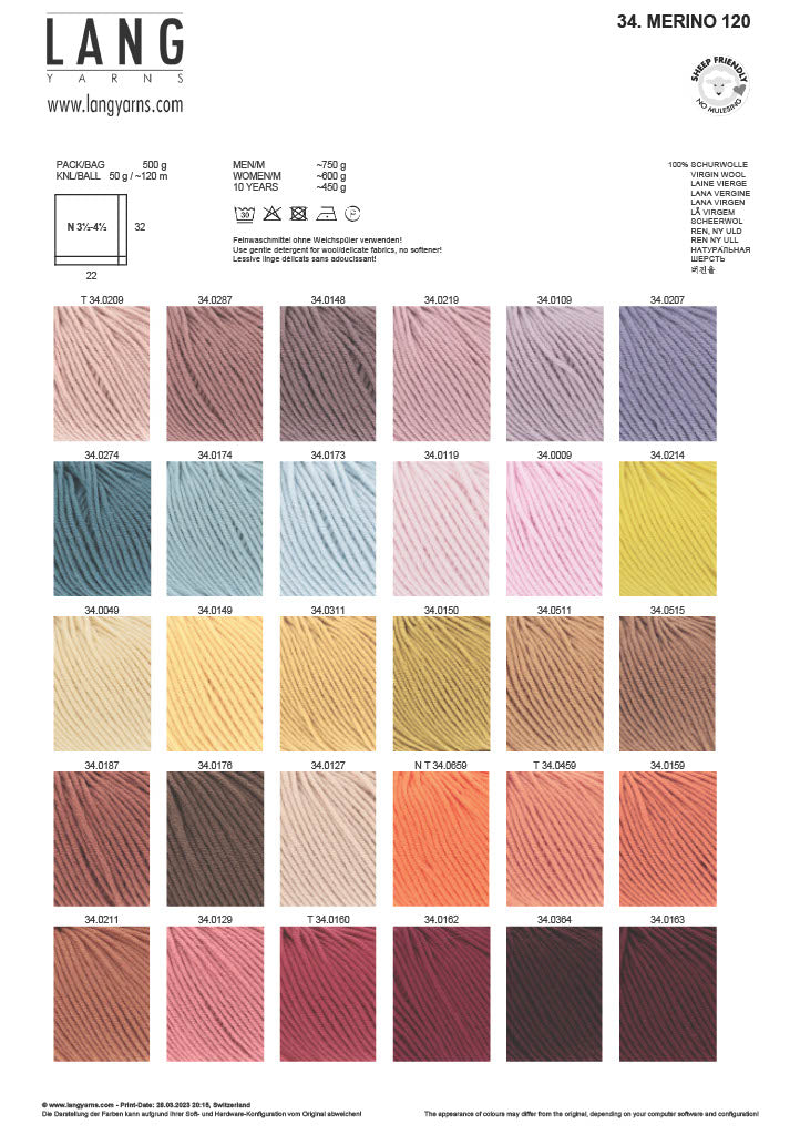 Merino 120 Lana 100% Merino SuperWash LANGYARNS