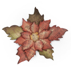 Fustella Bigz Stella di Natale Sizzix 658261 Tattered Poinsettia Tim Holtz