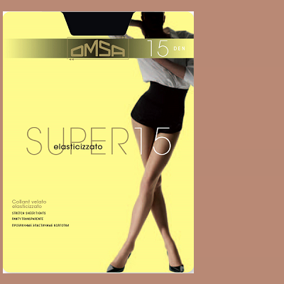 Super 15 Collant Omsa con Corpino parigamba e Senza Punte Rinforzate art 106