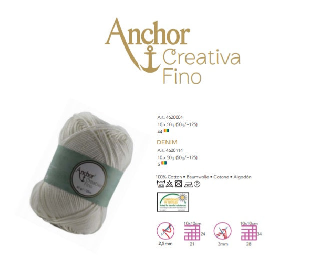 Cotone Anchor Creativa Fino - Mez 100% Cotone