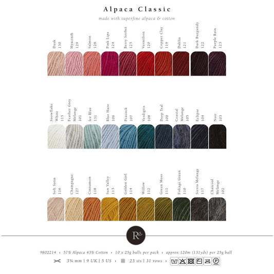 ShadeCard Cartella Colori di lana e cotone alpaca Classic Rowan