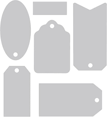 Fustella Bigz Etichette Indispensabili Sizzix - 662578 Essential Tags Die