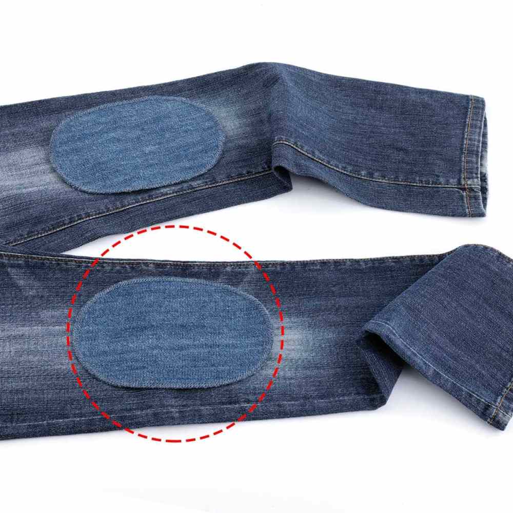 Coppia di Toppe Termoadesive Patches Ovali Jeans art 1029 Duek