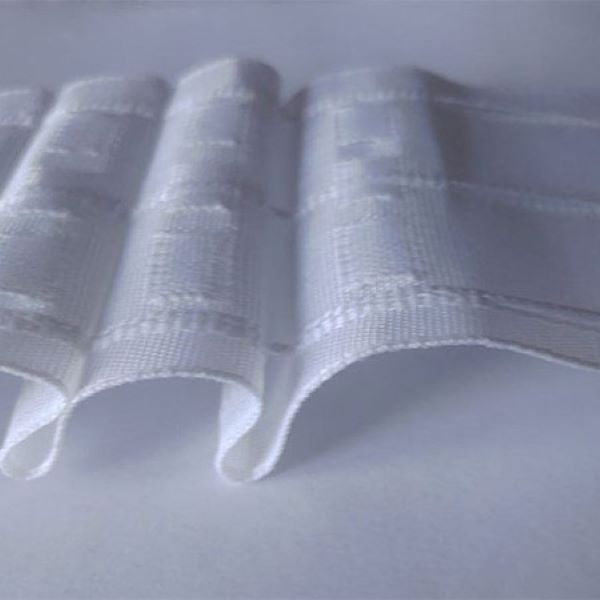 Nastro Arricciatenda Trasparente FILMAR 75mm - Fascia Weave Con 2 Tasche Per Ganci, Per Tende A Pieghe Uniformi