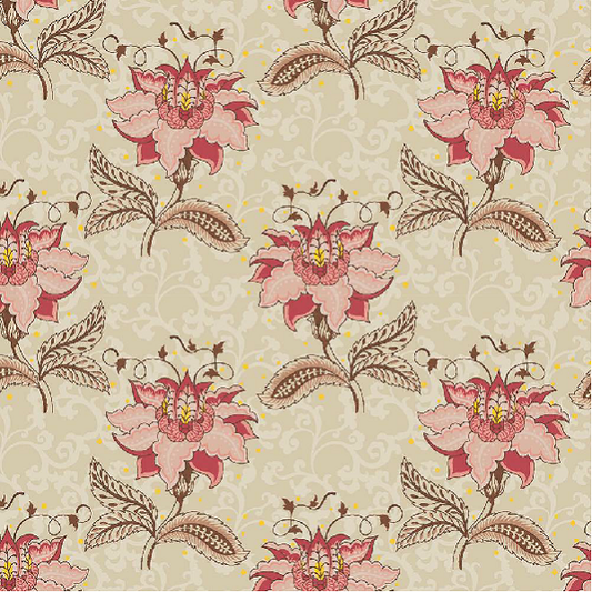 Tessuto cotone Floral Jacobean Fabricart