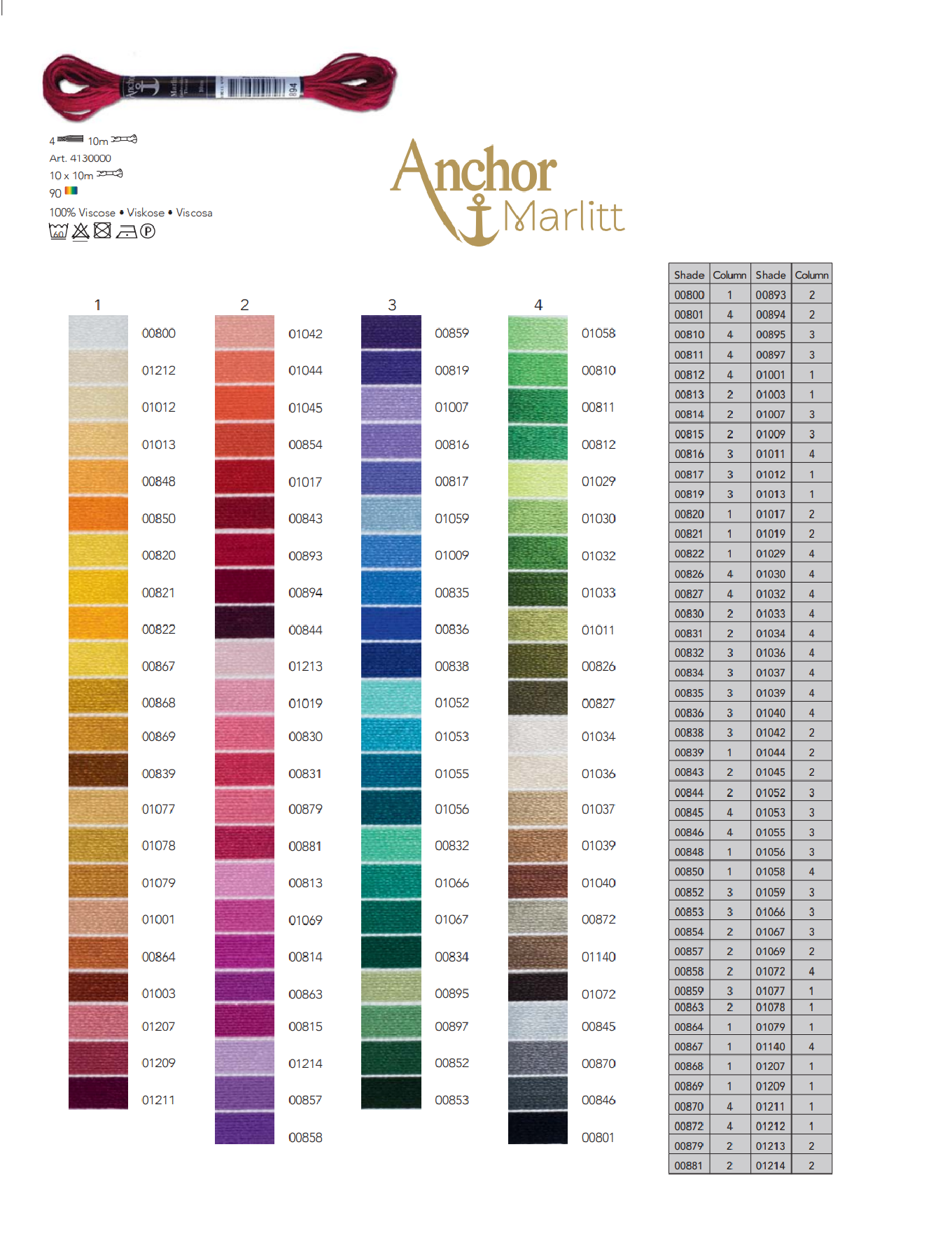 Marlitt Anchor Broderie Coton - art 4130000