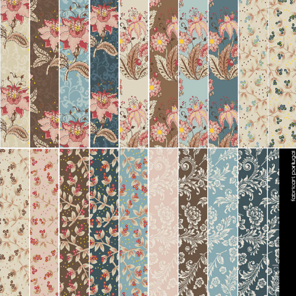 Tissu en coton Floral Jacobean Fabricart